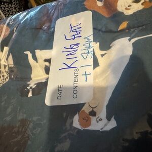 Dog Print King Size flat sheet with a matching sham